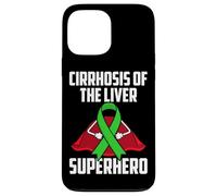 Carcasa para iPhone 13 Pro MAX Cirrosis of The Liver Superhero Teal Ribbon