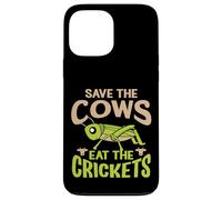Carcasa para iPhone 13 Pro MAX Cita Divertida Vegana - Eat The Crickets - Save The Cows