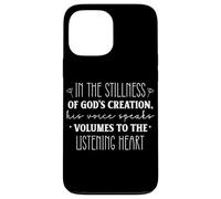 Carcasa para iPhone 13 Pro MAX Cita Inspiradora en la Quietud de la Creación de Dios