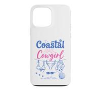 Carcasa para iPhone 13 Pro MAX Coastal Cowgirl Bachelorette Summer Cowboy Hat Blue Beach