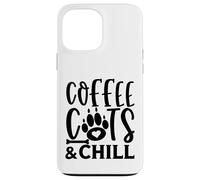 Carcasa para iPhone 13 Pro MAX Colección de Estilo de Vida Coffee Cats & Chill Cat Lovers