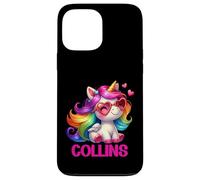 Carcasa para iPhone 13 Pro MAX Collins - Nombre Personalizado Colorido Unicornio para Mujeres y niñas