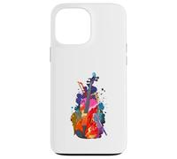 Carcasa para iPhone 13 Pro MAX Colorido Violín y Arco Acuarela Arte Musical