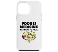 Carcasa para iPhone 13 Pro MAX Comida Medicina Come Real para Sanar Vegano