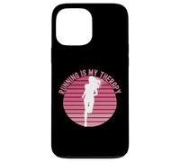 Carcasa para iPhone 13 Pro MAX Correr es mi Terapia Girl Runner Jogger Cardio Retro Sunset