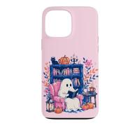 Carcasa para iPhone 13 Pro MAX Cozy Spooky Ghost Reading in Autumn Halloween Teacher Kids