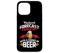 Carcasa para iPhone 13 Pro MAX Crawfish with a Chance of Beer Weekend Forecast Seafood Boil