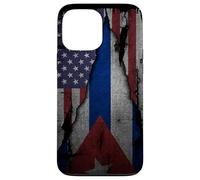 Carcasa para iPhone 13 Pro MAX Cuba American Roots Cuban USA Flag Black