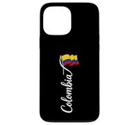 Carcasa para iPhone 13 Pro MAX Cursiva Colombia caligrafía con Bandera ondeando