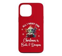 Carcasa para iPhone 13 Pro MAX Cute Dragon Book For All I Want Christmas is Books & Dragons