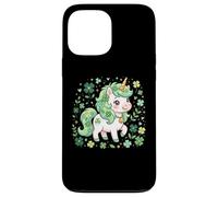 Carcasa para iPhone 13 Pro MAX Cute Unicorn Shamrock St Patricks Day Girls Kids Lepricorn