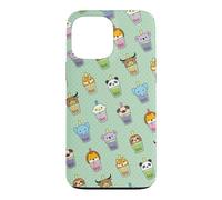Carcasa para iPhone 13 Pro MAX Cute Womens Kids Girls Kawaii Bubble Boba Tea Animals