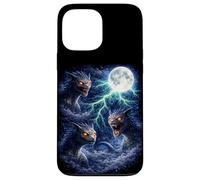 Carcasa para iPhone 13 Pro MAX Dark Chupacabras Bajo la Luna Vintage Fantasía Rayo Arte