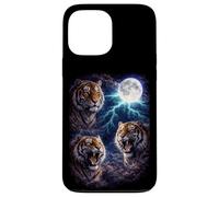 Carcasa para iPhone 13 Pro MAX Dark Tigers Bajo la Luna Llena Vintage Fantasía Rayo