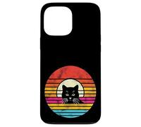 Carcasa para iPhone 13 Pro MAX Desgastado Retro Atardecer Gato Negro Gato Mamá Gato Papá