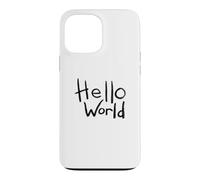 Carcasa para iPhone 13 Pro MAX Diseño artístico con Pincel en Negrita de Hello World con el Primer código
