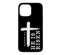 Carcasa para iPhone 13 Pro MAX Diseño de Cruz de Evangelio Cristiano He Is Risen Back Print