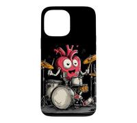 Carcasa para iPhone 13 Pro MAX Disfraz de corazón oscilante y latiendo para Amantes de los Tambores