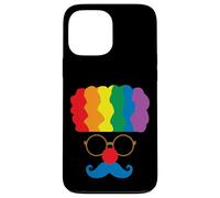 Carcasa para iPhone 13 Pro MAX Disfraz de Payaso de Pelo arcoíris Divertido Bigote Disfraz de Circo
