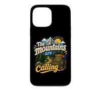 Carcasa para iPhone 13 Pro MAX Divertida Mochila de Senderismo The Mountains Are Calling Pines Trees