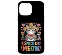 Carcasa para iPhone 13 Pro MAX Divertido Dicho Mexicano del Sombrero del Gato del Cinco de Meow