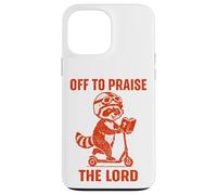 Carcasa para iPhone 13 Pro MAX Divertido diseño de Christian Raccoon Faith de Off To Praise The Lord