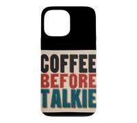 Carcasa para iPhone 13 Pro MAX Divertido Disfraz de café Antes del discurso de Talkie
