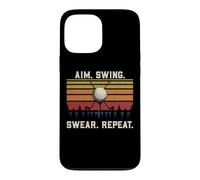 Carcasa para iPhone 13 Pro MAX Divertido Juego de Palabras del Equipo de Golf con el Objetivo del Swing jurar Repetir Golf Retro