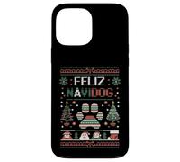 Carcasa para iPhone 13 Pro MAX Divertido Juego de Palabras para dueño de Perro de Navidad - Feliz Navidog Ugly Christmas