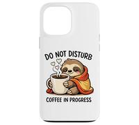 Carcasa para iPhone 13 Pro MAX Do Not Disturb Coffee Sloth Cute Funny Morning Mood Tees