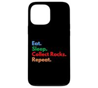 Carcasa para iPhone 13 Pro MAX Eat Sleep Collect Rocks Repeat para coleccionistas y Amantes de Rocas