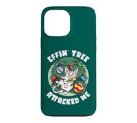 Carcasa para iPhone 13 Pro MAX Effin' Tree Attacked Me - Árbol de Navidad con diseño de Gato Divertido