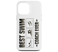 Carcasa para iPhone 13 Pro MAX Entrenador de Nadador Humor Mejor Entrenador de natación jamás Nadando