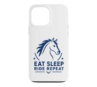 Carcasa para iPhone 13 Pro MAX Equestrian Horse Riding Lover Eat Sleep Ride Repeat