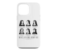 Carcasa para iPhone 13 Pro MAX Esposas del Rey Enrique VIII Line Art Impresión Negra