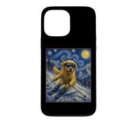 Carcasa para iPhone 13 Pro MAX Esquí Golden Retriever Art Skiier Perro en Ski Hill