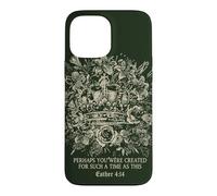 Carcasa para iPhone 13 Pro MAX Esther Cuatro Catorce Fe Cristiana Corona Floral Reina
