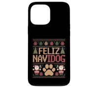 Carcasa para iPhone 13 Pro MAX Feliz Navidog - Divertido suéter Feo de Navidad para dueño de Perro