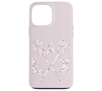 Carcasa para iPhone 13 Pro MAX Floral Lacrosse Crossed Sticks LAX Girly Lavanda Pink Head