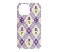 Carcasa para iPhone 13 Pro MAX Flores Argyle Lavanda Púrpura Floral