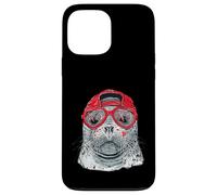 Carcasa para iPhone 13 Pro MAX Foca Divertida con Gafas Rojas y Estilo Marino