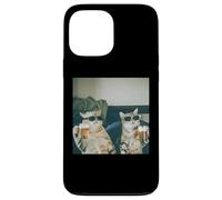Carcasa para iPhone 13 Pro MAX Foto Retro de Gatos con Cerveza Divertida, Divertida Fiesta de Gatos enfriados con Alcohol