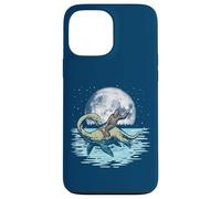 Carcasa para iPhone 13 Pro MAX Funny Bigfoot Montando Nessie Loch Ness Monster & Luna Llena