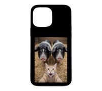 Carcasa para iPhone 13 Pro MAX Funny Cat Selfie with Pigs Design - Cute Animal Pig Lovers