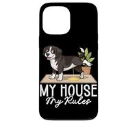 Carcasa para iPhone 13 Pro MAX Funny Dog My House My Rules Dueño de Mascotas Chistes Amante de los Perros