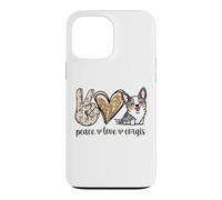 Carcasa para iPhone 13 Pro MAX Funny Kawaii Peace Love Cardigan Blue Merle Corgi Lover