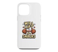 Carcasa para iPhone 13 Pro MAX Funny Will Lift For Snacks Sarcástico Fitness Entrenamiento Citas