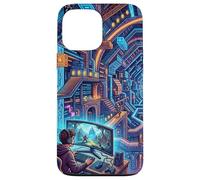 Carcasa para iPhone 13 Pro MAX Futurista Cyberpunk PC Gamer y Retro Pixel Art RPG Fantasía