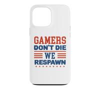 Carcasa para iPhone 13 Pro MAX Gamers Don't Die We Respawn Sparklers Patriotic Hombres Mujeres