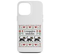 Carcasa para iPhone 13 Pro MAX Gato Divertido, Necesito bocadillos, Gatito Hambriento, Humor